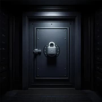 A door with a lock on it in a dark atmosphere