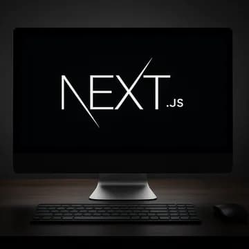 Ein Bildschirm der das Next.js Logo zeigt